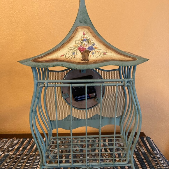 Green Metal Caged Clock - Picture 7 of 13